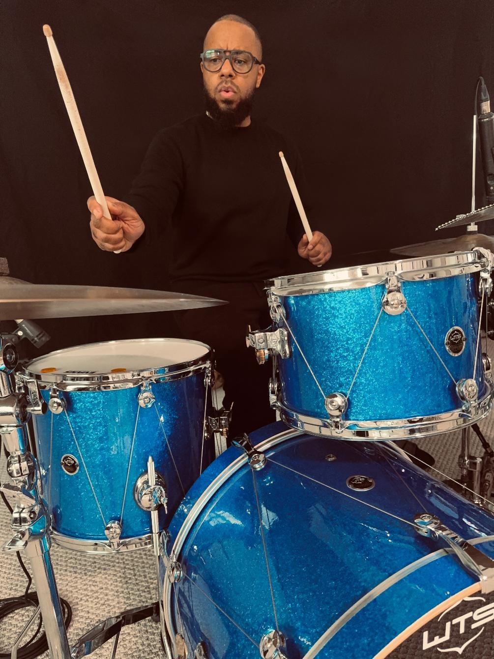 Charles Nesbitt III at his drum kit